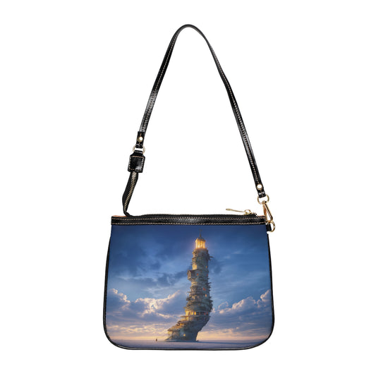 Skyborne Lighthouse Small Shoulder Bag – Twilight Beacon Dreamscape