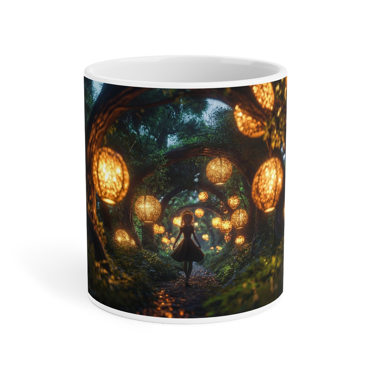 Luminous Lantern Path Ceramic Mugs (11oz\15oz\20oz) – Whispers of the Twilight Grove