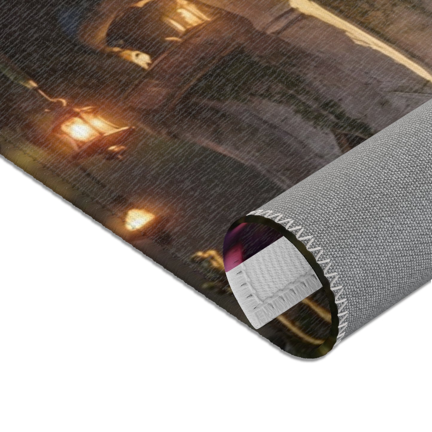 Whispering Clocktower Area Rug – Twilight Magic in Stone