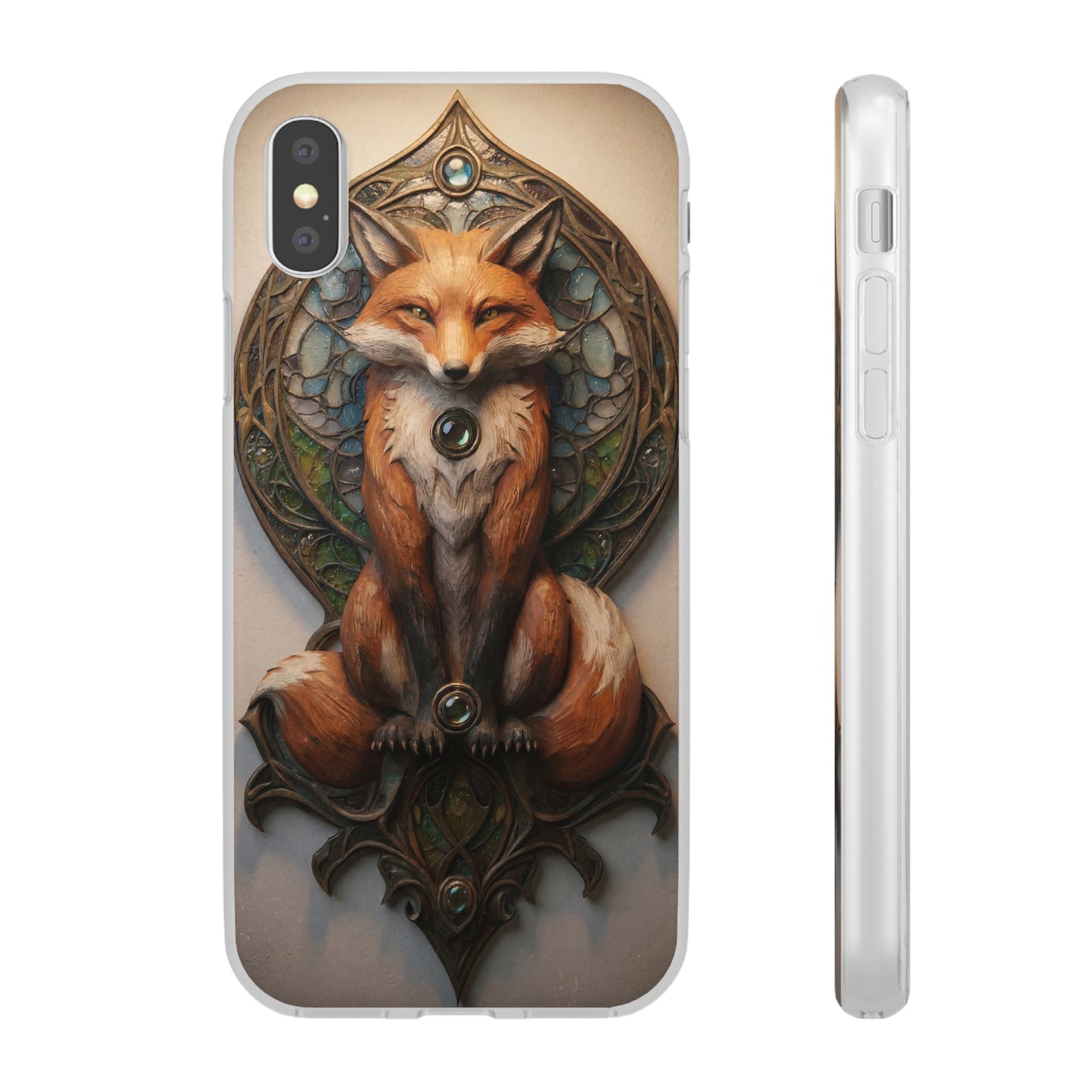 Fox Sentinel Flexi Cases – Amber Glow Through Stained Glass