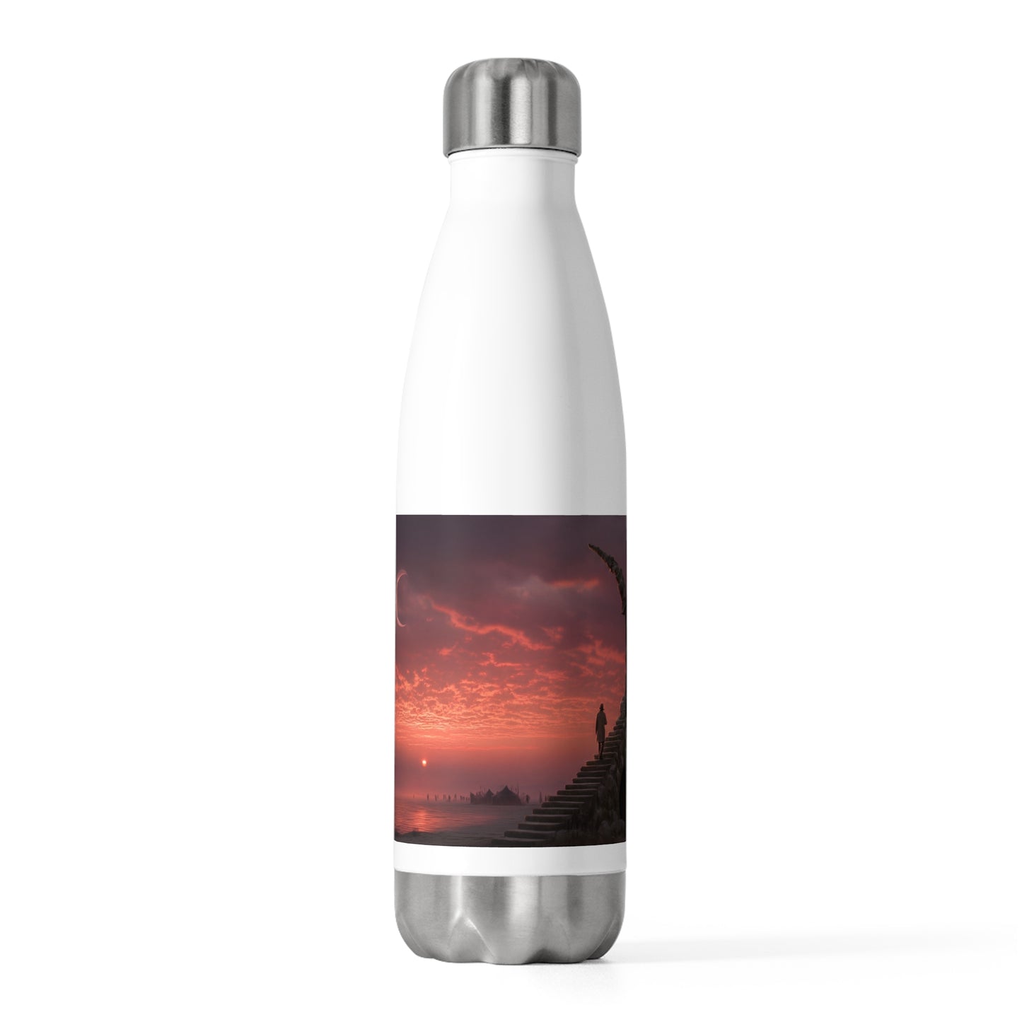 Lone Traveler’s Path 20oz Insulated Bottle – Crimson Twilight Ascension