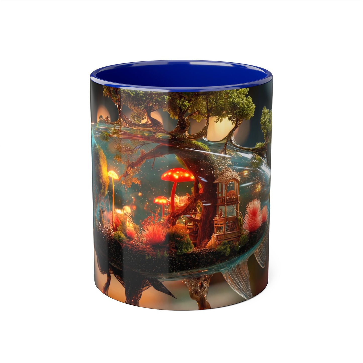 Whispering Forest Fish Mug – Bioluminescent Haven, 11oz