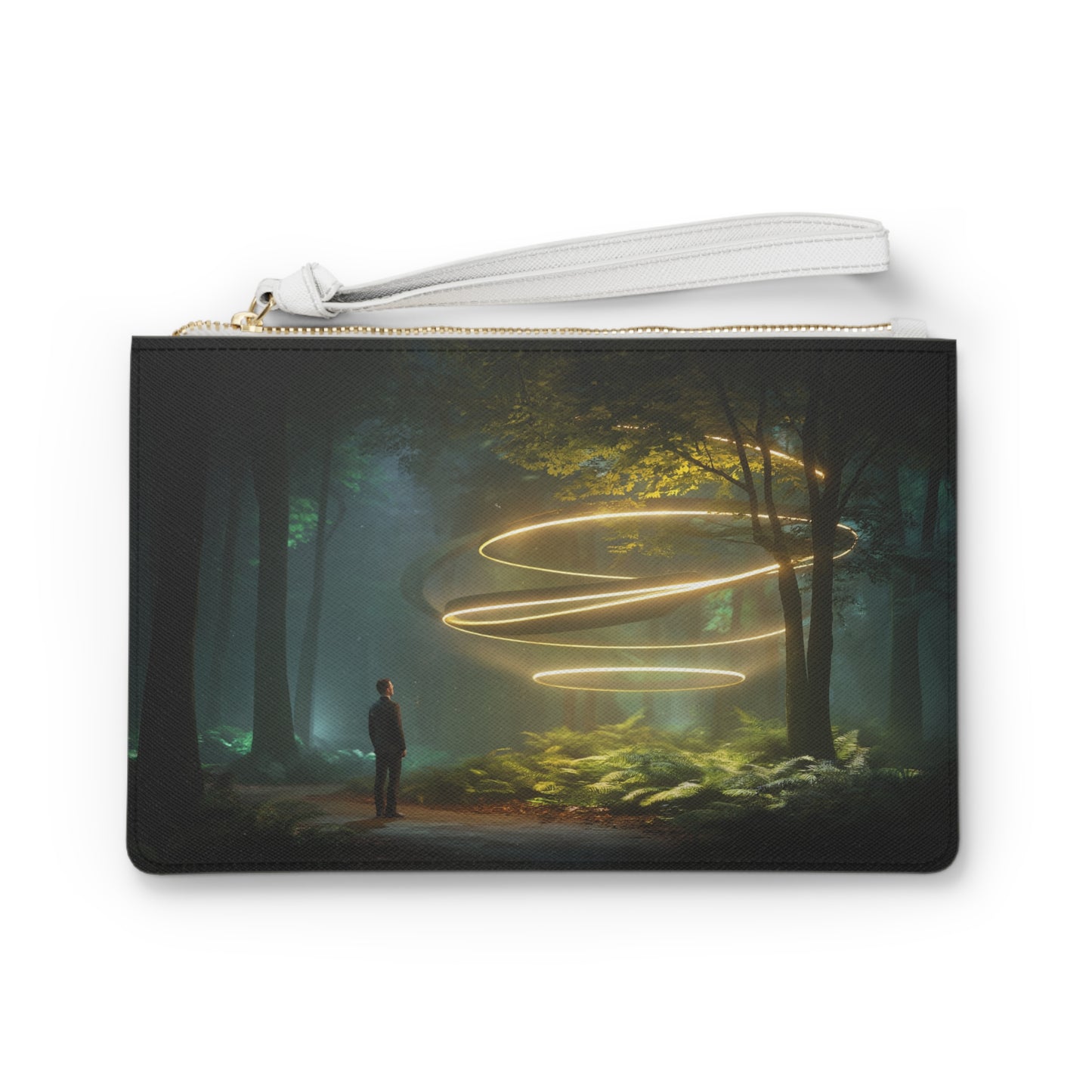 Celestial Vortex Clutch Bag – Indigo Cloud Dreamscape