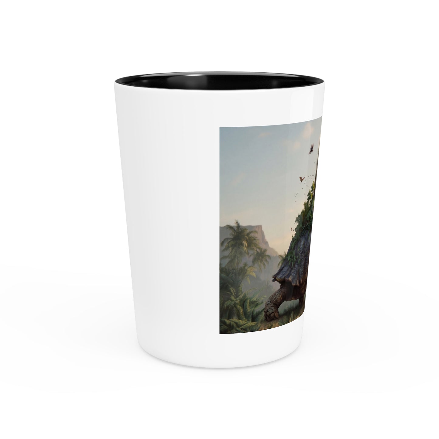 Castle on the Turtle Shot Glass – Sunlit Jungle Sanctuary
