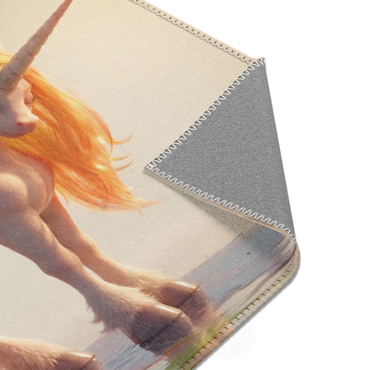 Rainbow Mane Unicorn Area Rug – Sunset Dreamer’s Gentle Stroll