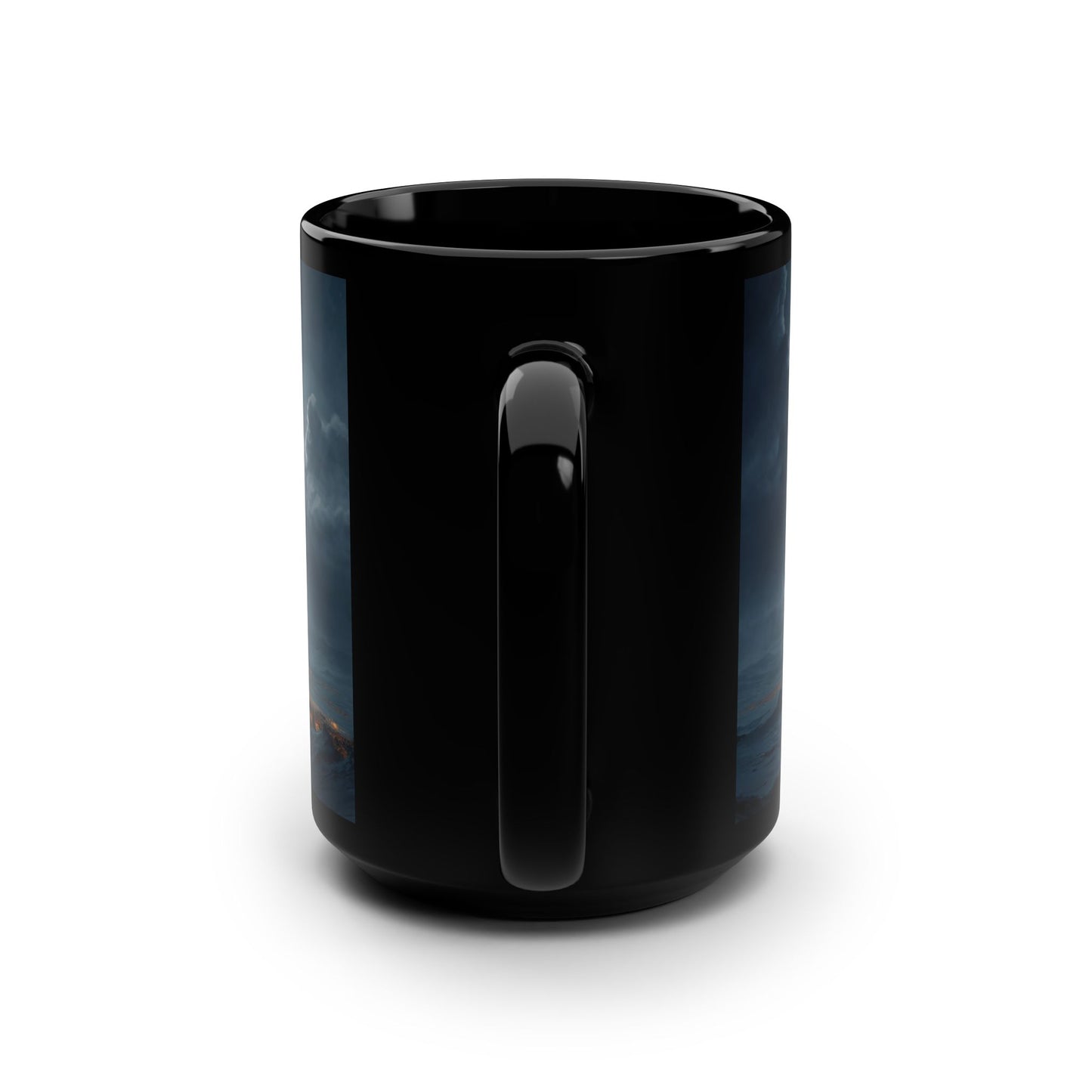Moonlit Reindeer Sleigh Mug – Winter Nightscape Coffee Cup