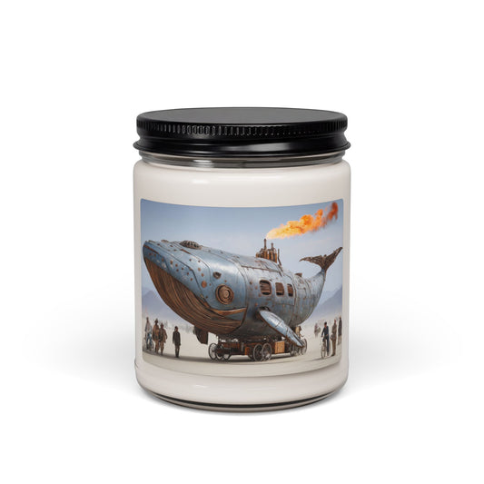 Steampunk Whale Sculpture Scented Soy Candle, 9oz – Iron Whalesong in the Dust