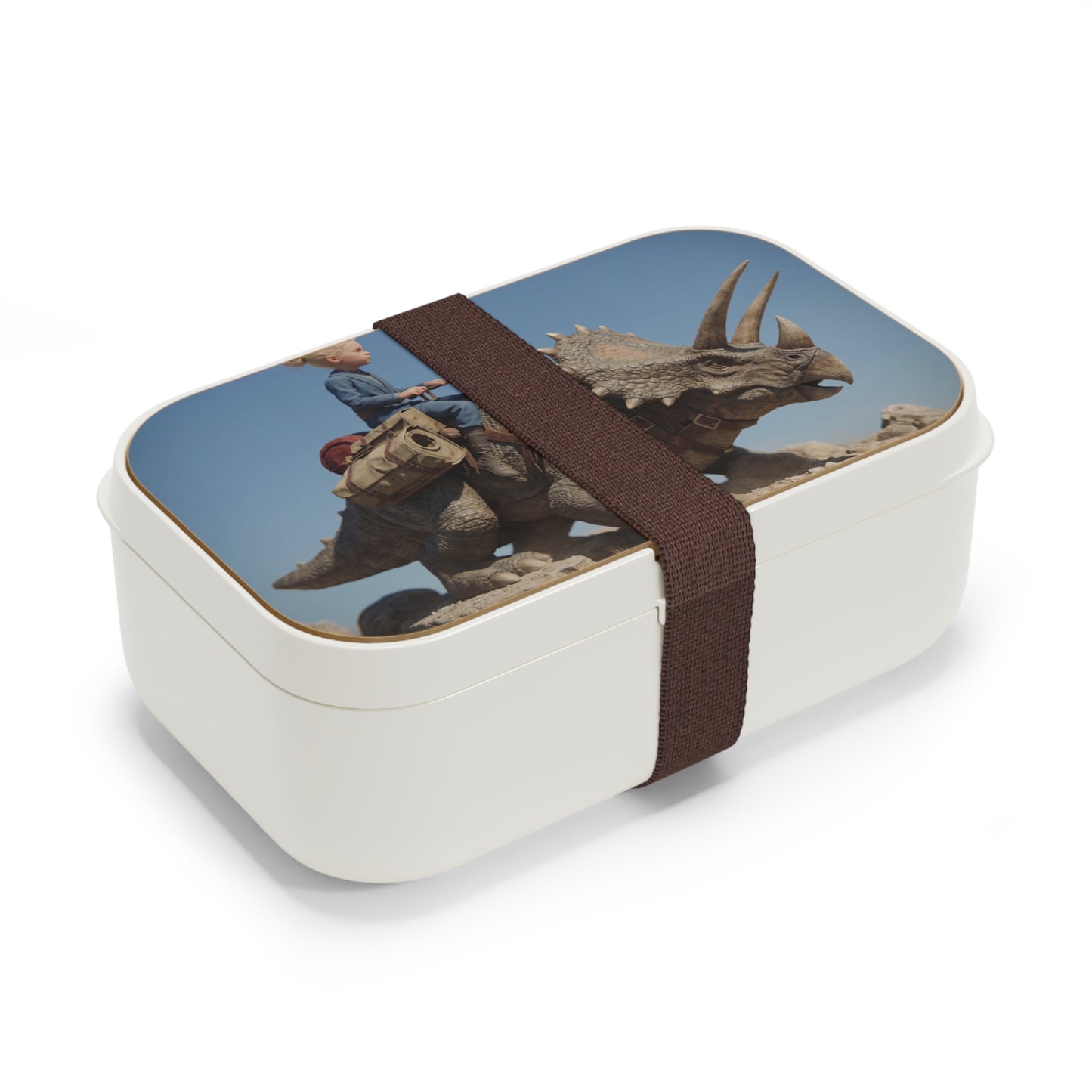 Triceratops Riders Bento Lunch Box – Desert Expedition Adventure