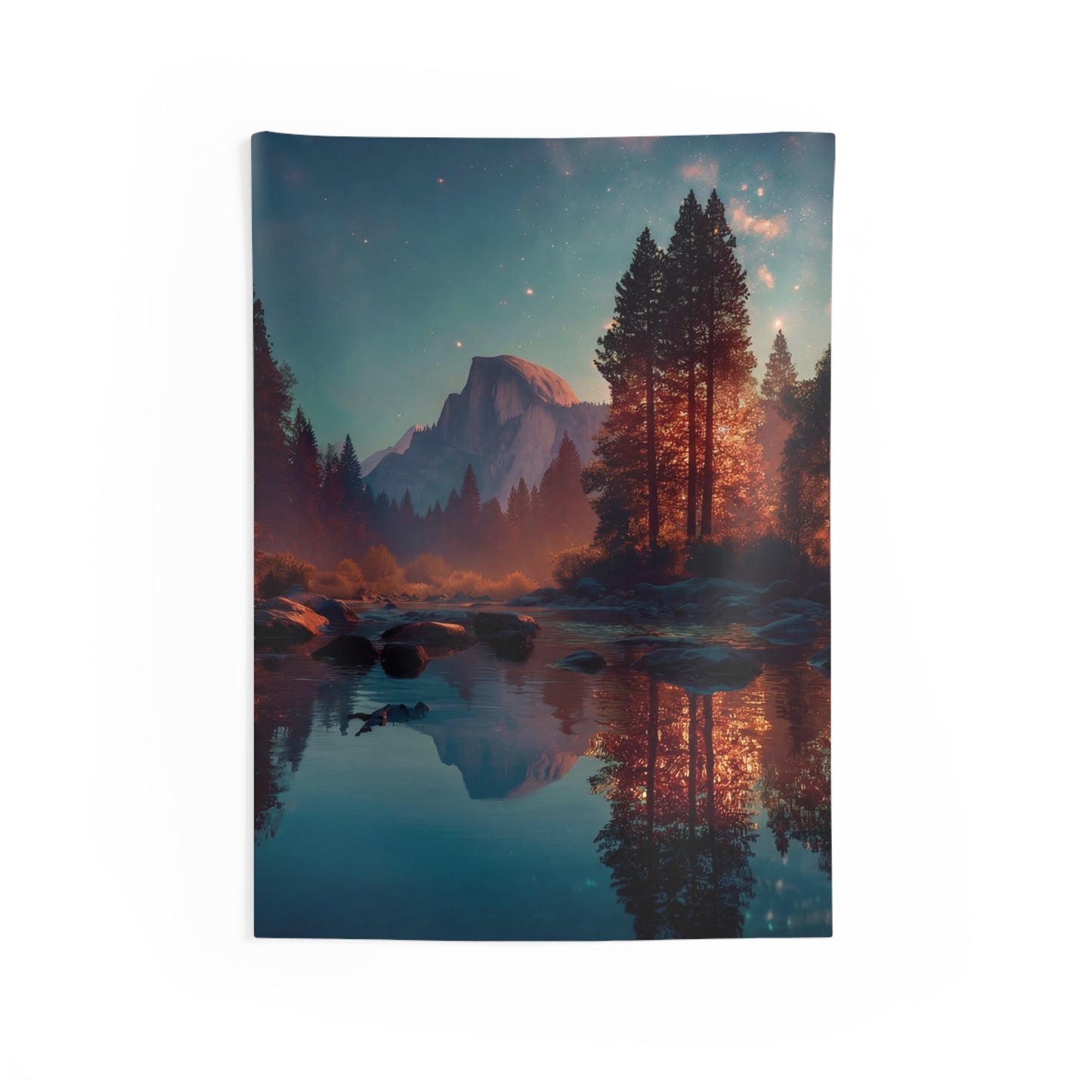 Starlit River Reflection Tapestry – Half Dome’s Whispering Waters