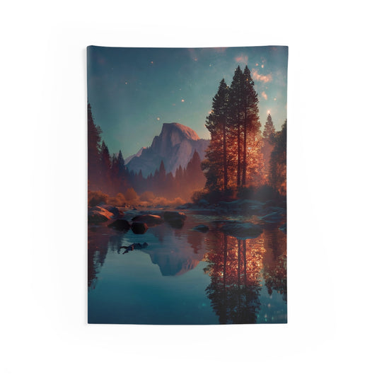 Starlit River Reflection Tapestry – Half Dome’s Whispering Waters