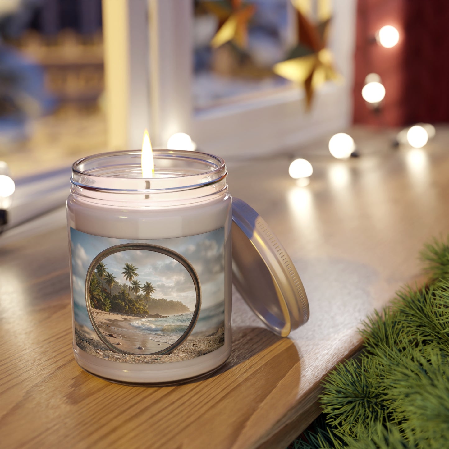 Coastal Mirage Scented Soy Candles with White Lid, 9oz – Sunlit Palm Portal