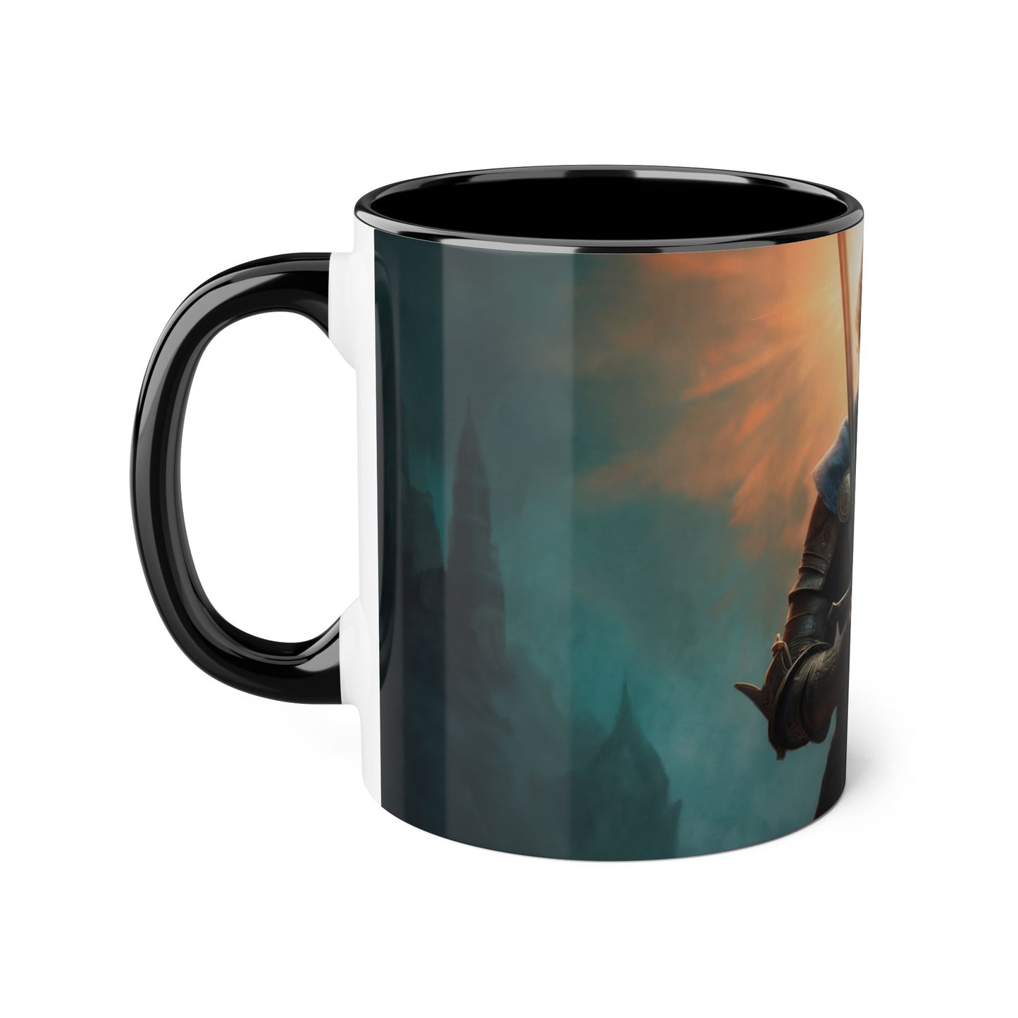 Dawn’s Edge Knight Mug – Radiant Armor & Sunburst Dawn