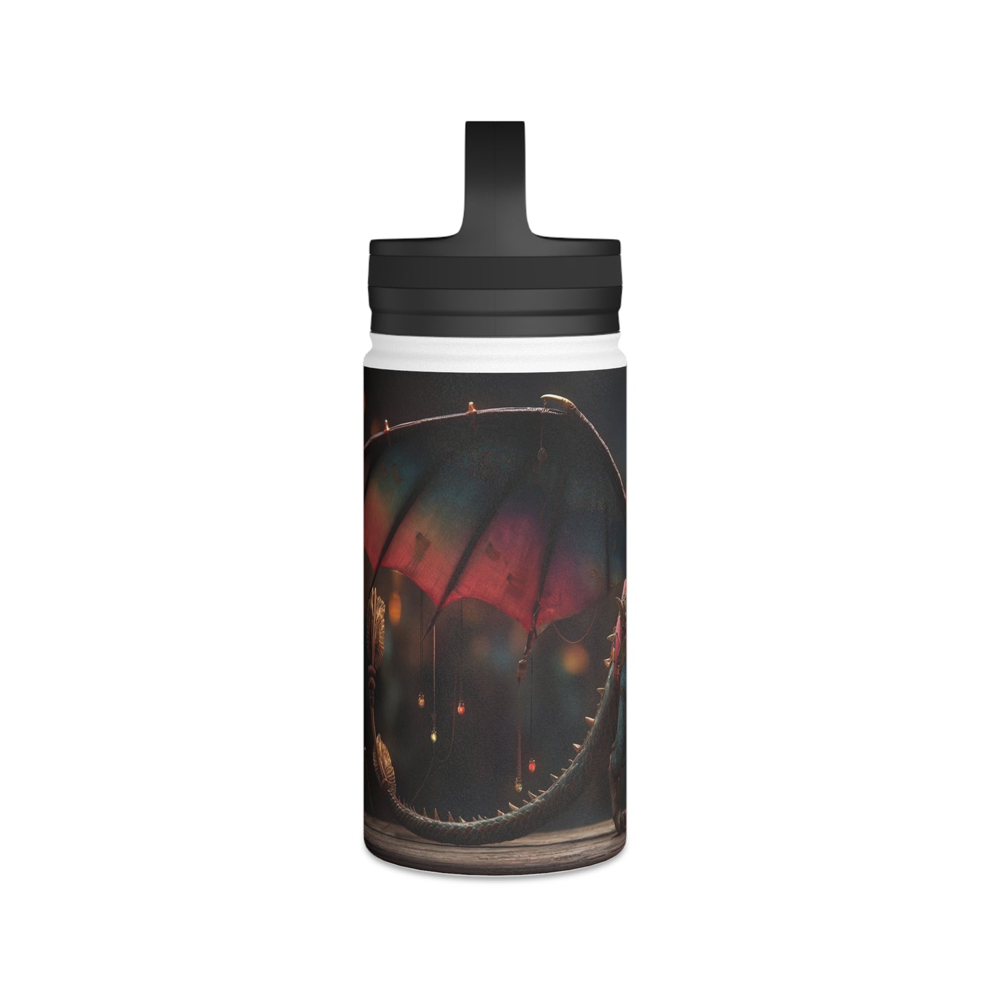 Regal Dragon Lantern Water Bottle – Handle Lid – Twilight Market Guardian