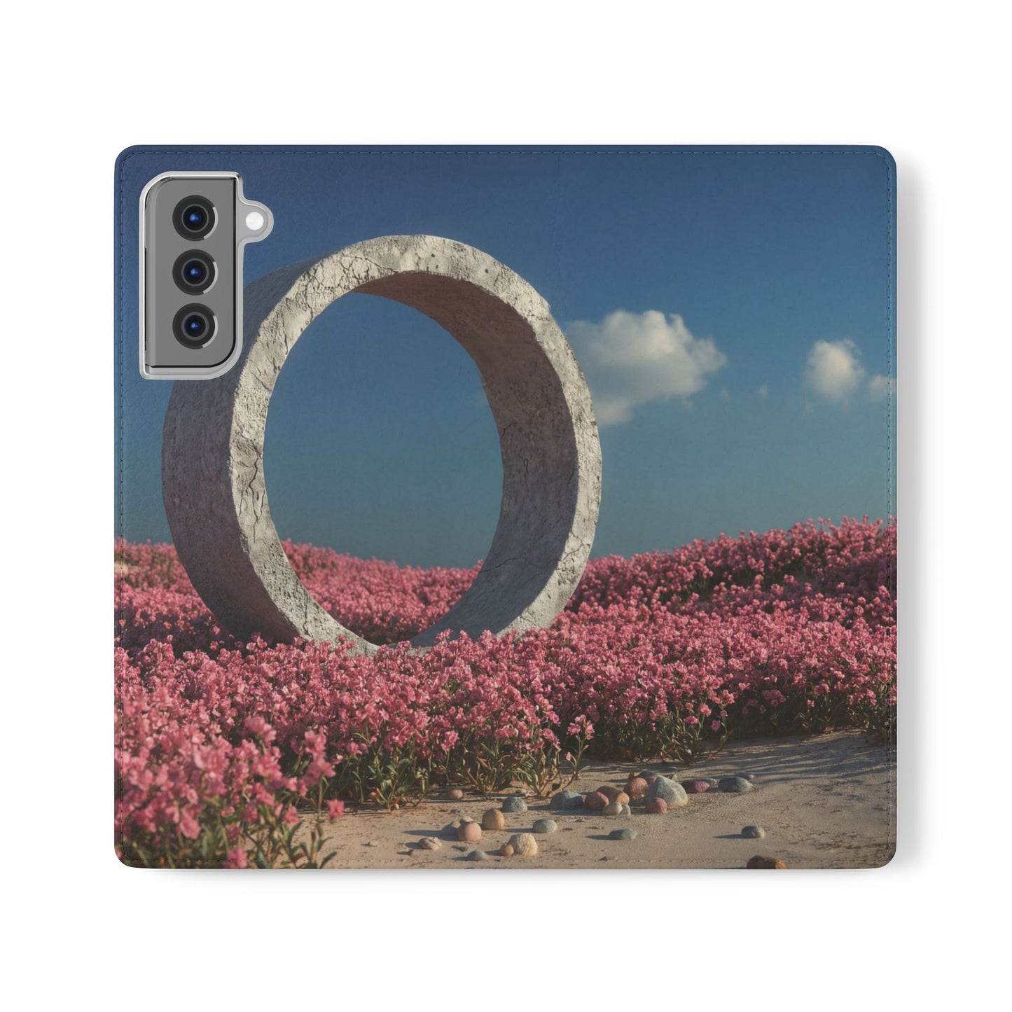 Stone Circle Flip Cases – Pink Flower Field Monument