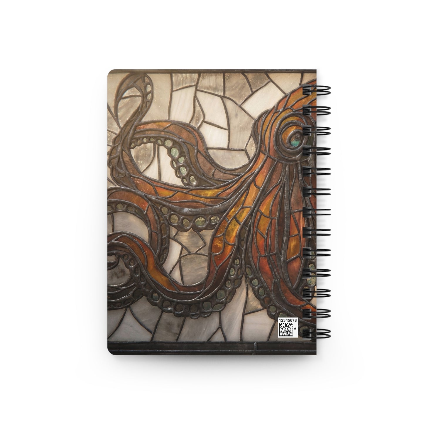 Amber Octopus Stained Glass Journal – Deep Sea Tapestry for Thoughtful Pages