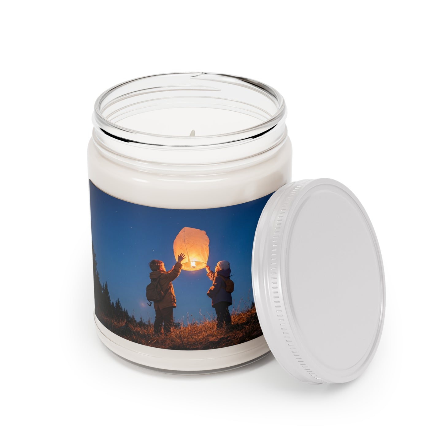 Starlit Lantern Scented Soy Candles with White Lid, 9oz – Wishful Twilight Release
