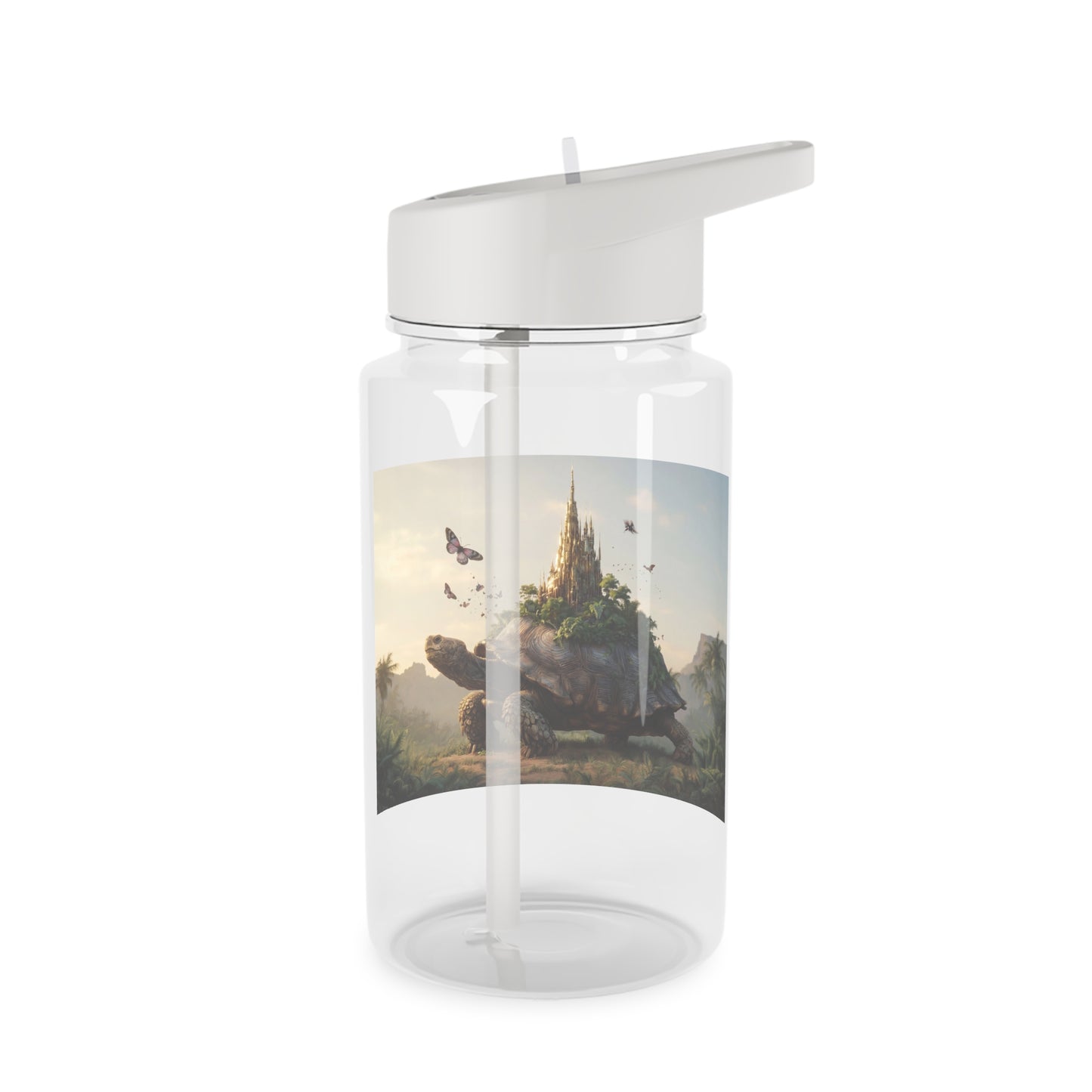Turtle Kingdom Tritan Water Bottle – Golden Spire Forest Guardian