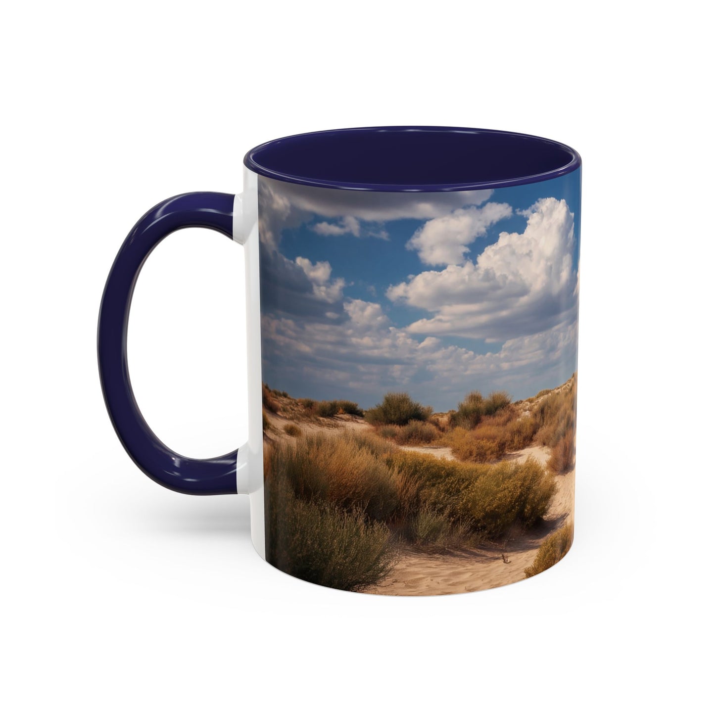 Desert Shipwreck Accent Coffee Mug (11, 15oz) – Golden Sandscape Voyage