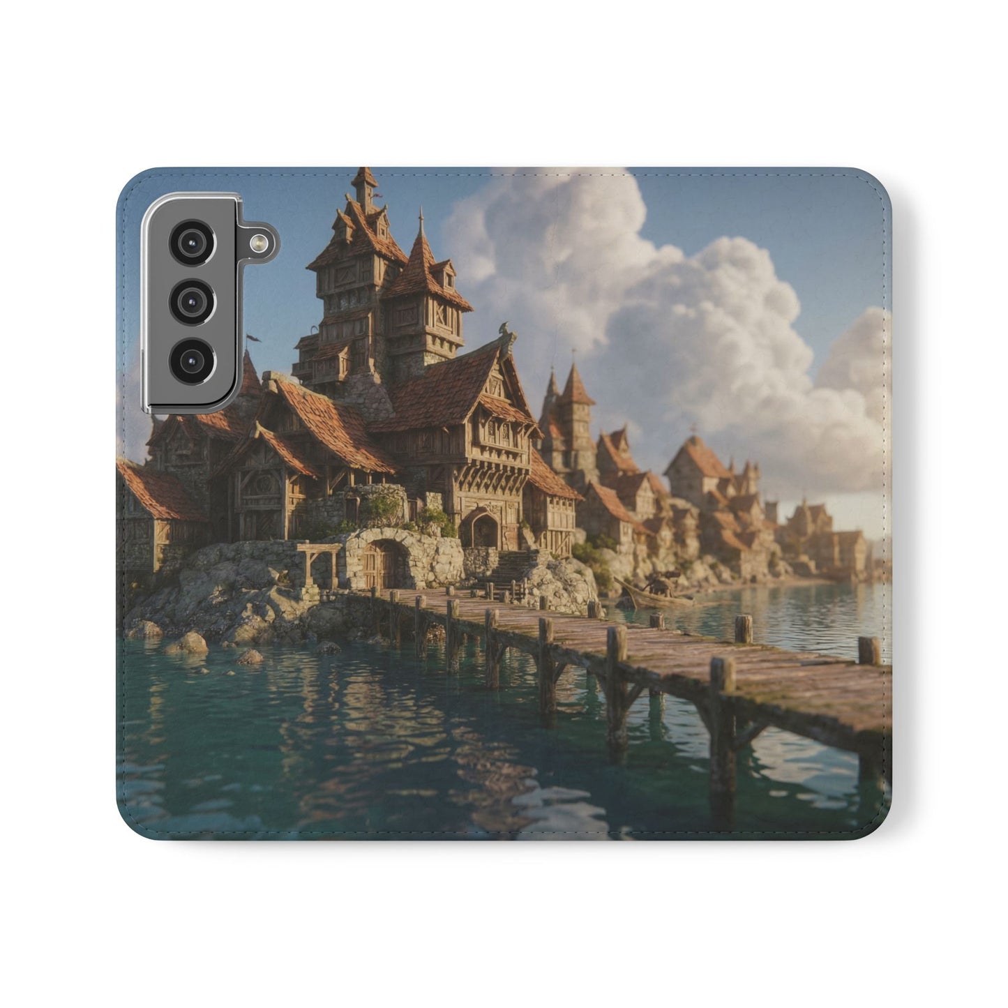 Cobblestone Harbor Flip Cases – Timber Town Seaside Walkway