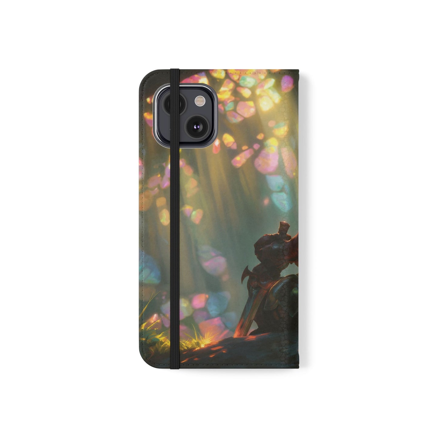 Crystal Grove Sentinel Flip Cases – Iridescent Forest Dawn Guardian