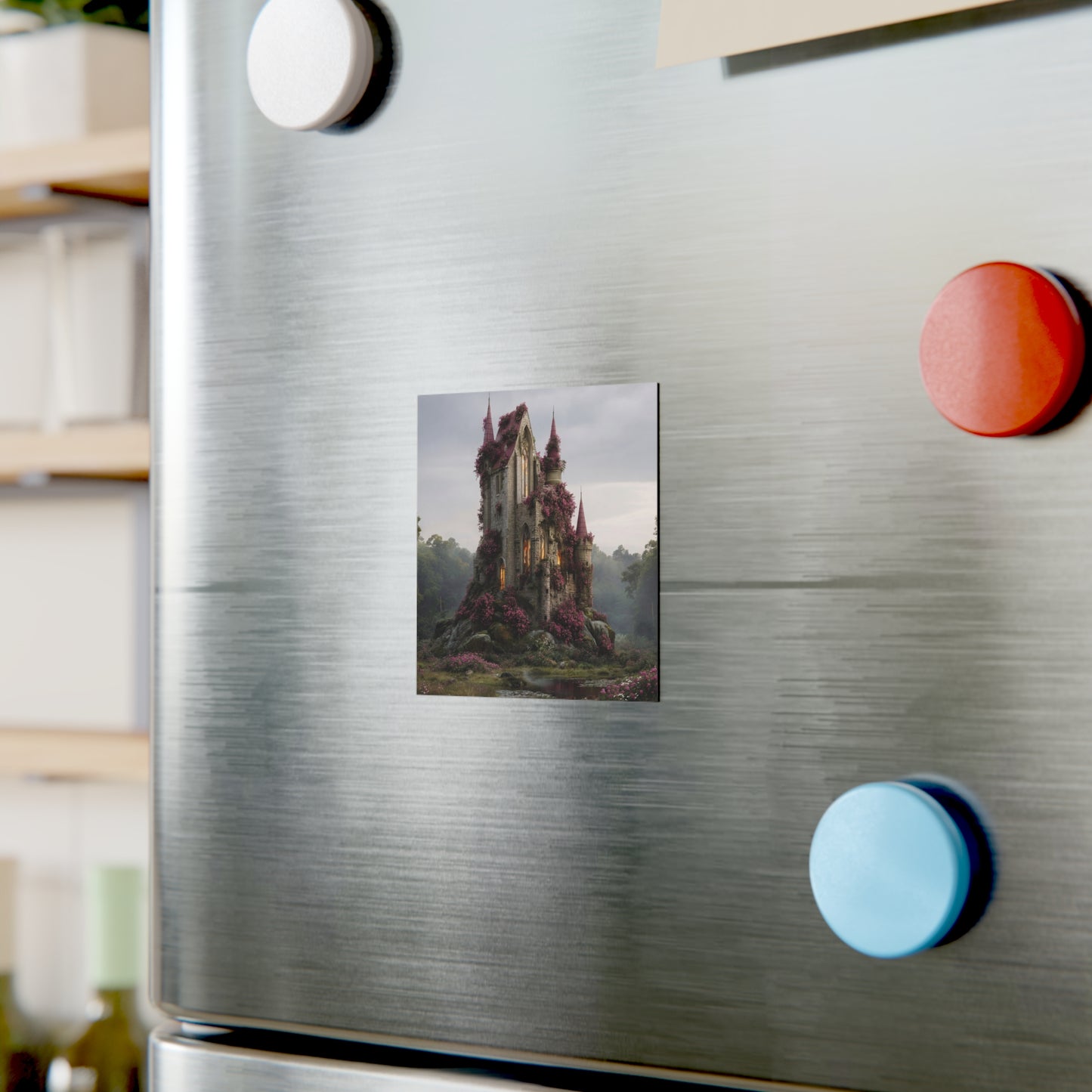 Crimson Rose Castle Magnet – Whispers of the Twilight Keep