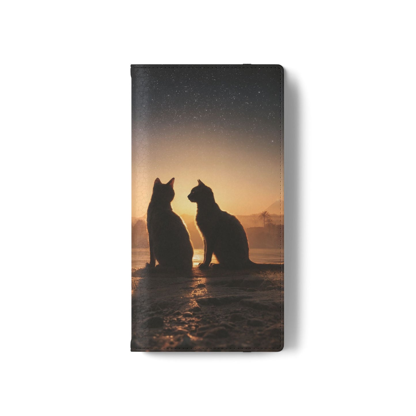 Pharaoh Cats Flip Cases – Starry Nile Guardians on the Bank