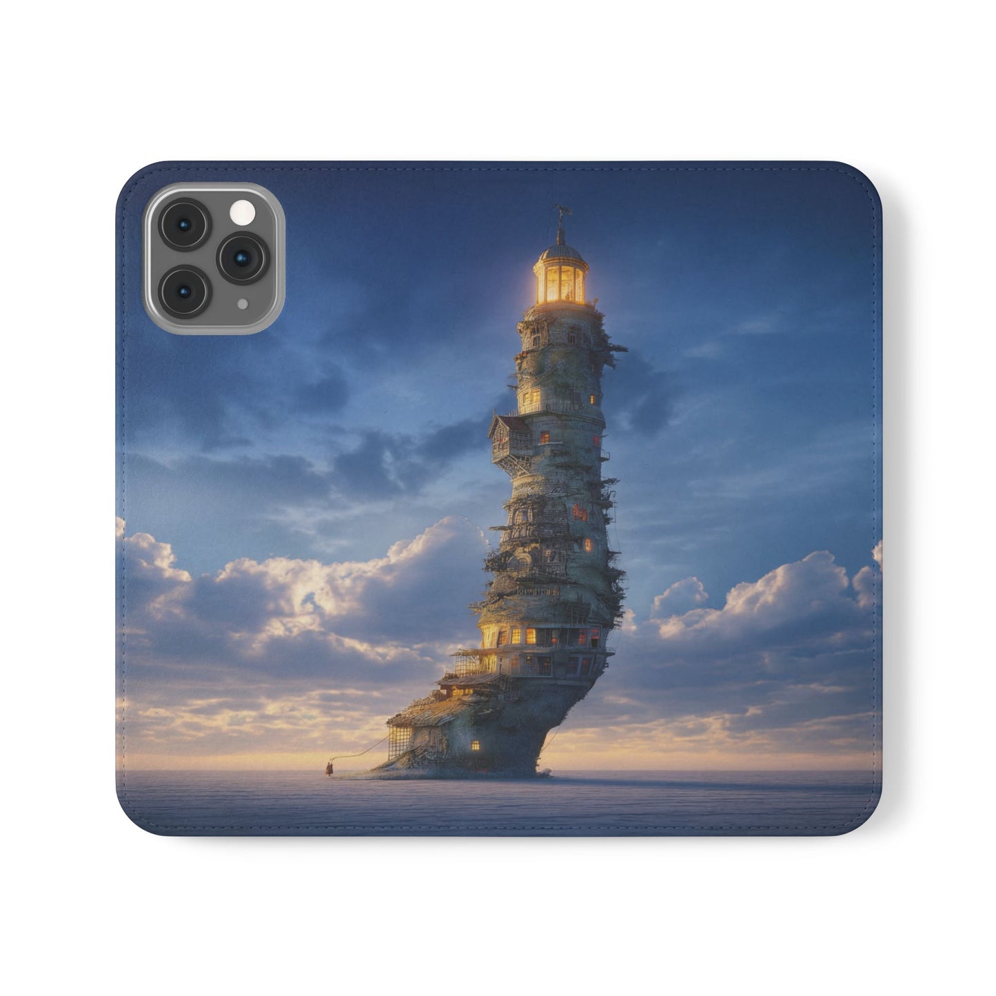 Twilight Sentinel Flip Cases – Lighthouse on a Storm-Tossed Sea
