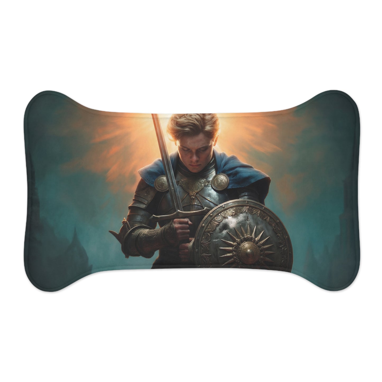 Dawn-Bringer Knight Pet Feeding Mats – Radiant Armor and Sunburst Glow
