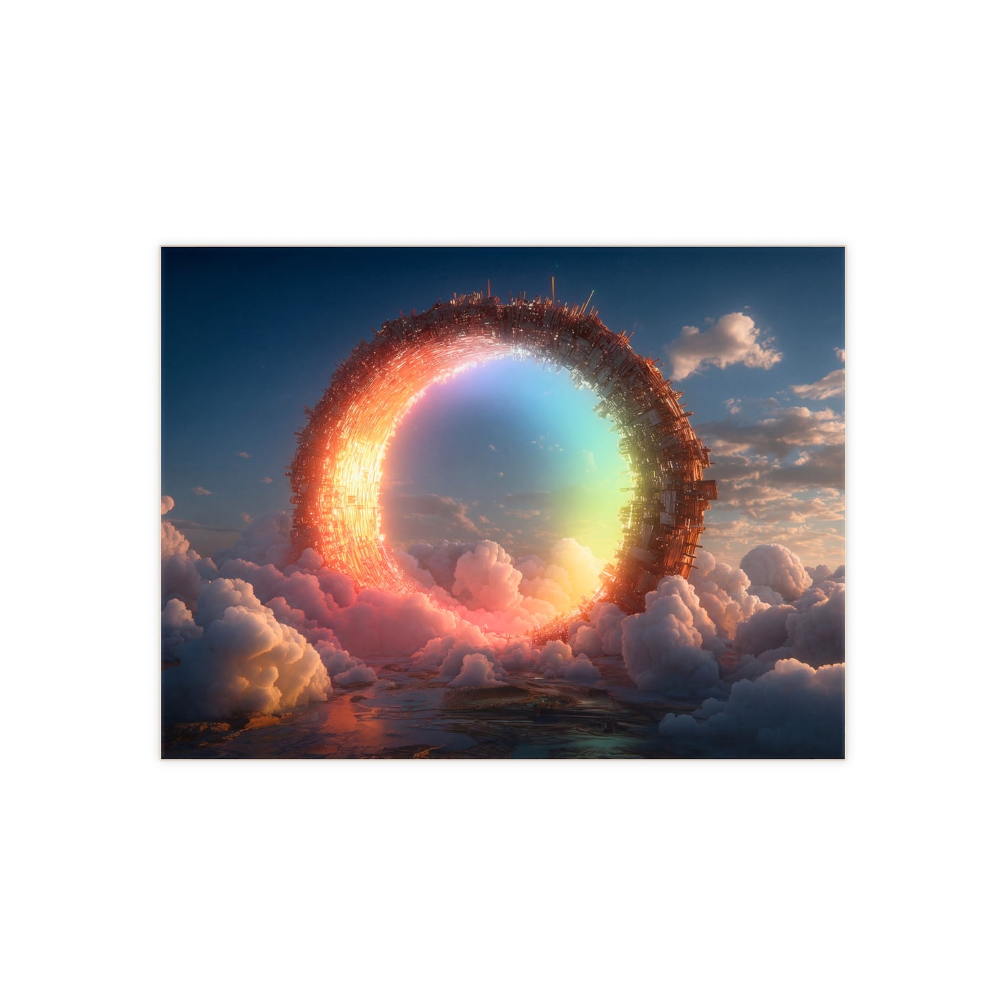 Celestial Vortex Ceramic Photo Tile – Indigo Cloud Dreamscape