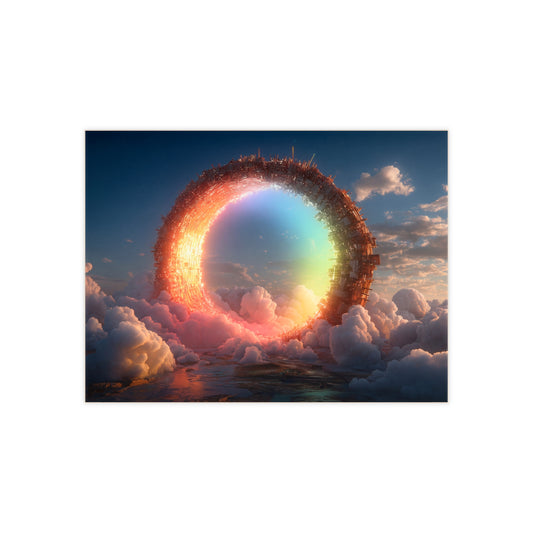 Celestial Vortex Ceramic Photo Tile – Indigo Cloud Dreamscape