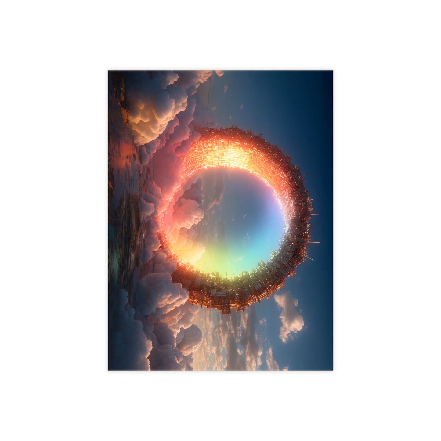 Celestial Vortex Ceramic Photo Tile – Indigo Cloud Dreamscape