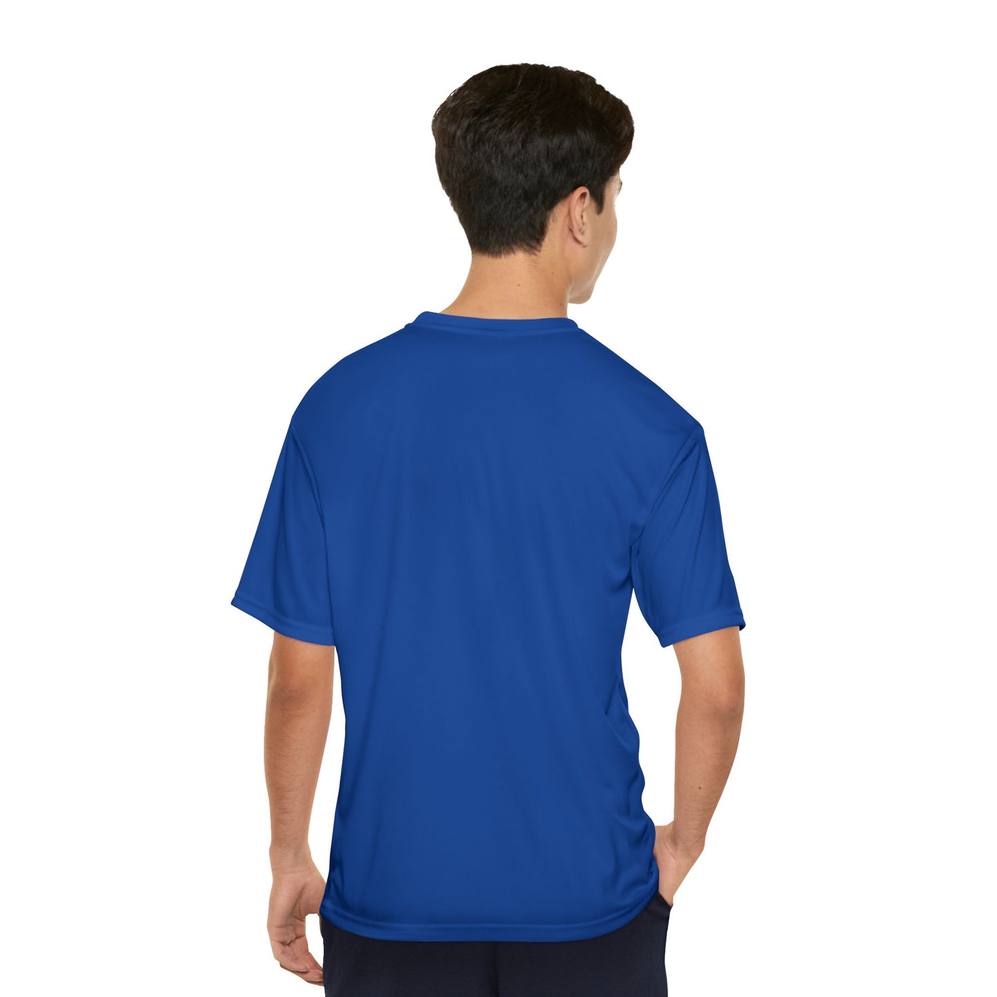 Golden Hour Wolf Men's Performance T-Shirt – Sunlit Sentinel Graphic Tee