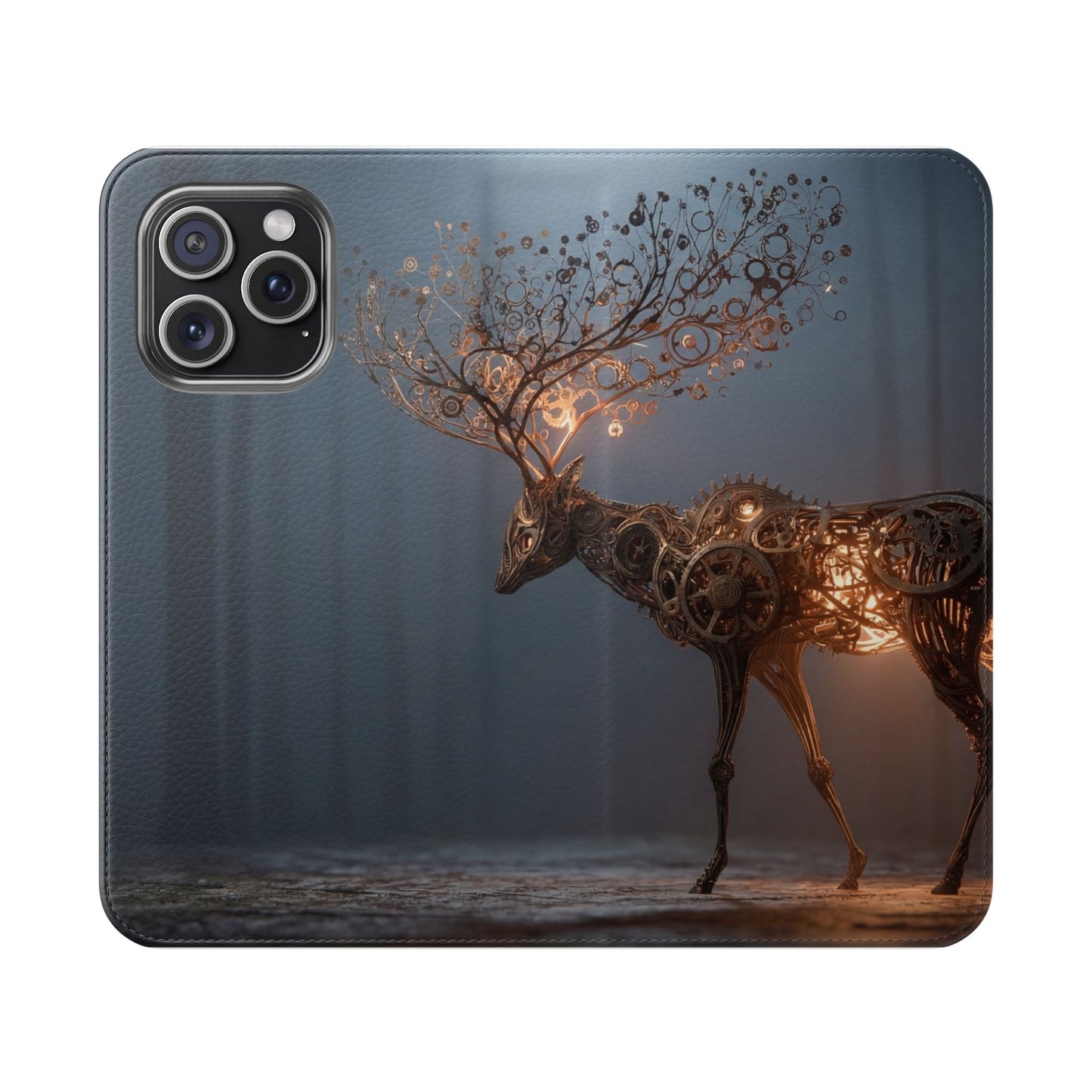 Mechanical Deer Flip Cases – Gears and Twilight Forest Guardian