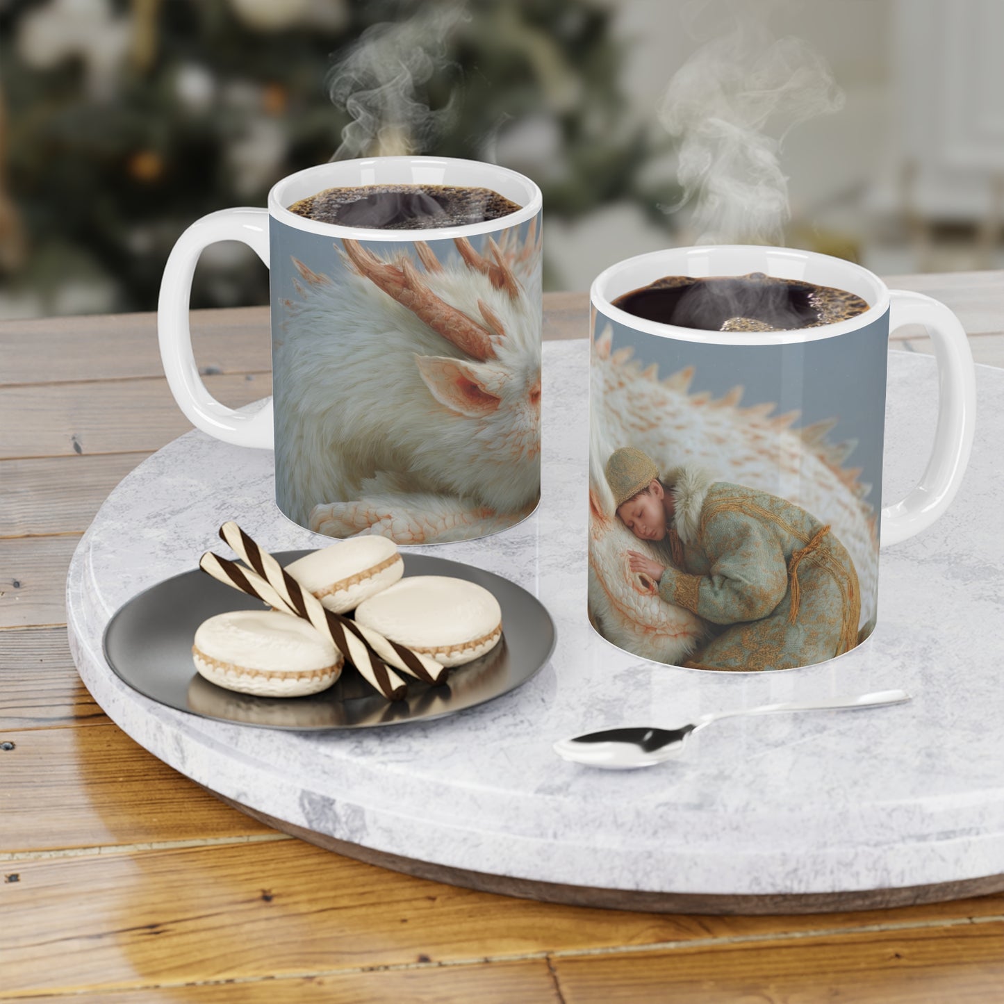 Child and White Dragon Ceramic Mugs (11oz\15oz\20oz) – Snowbound Whispers of Trust