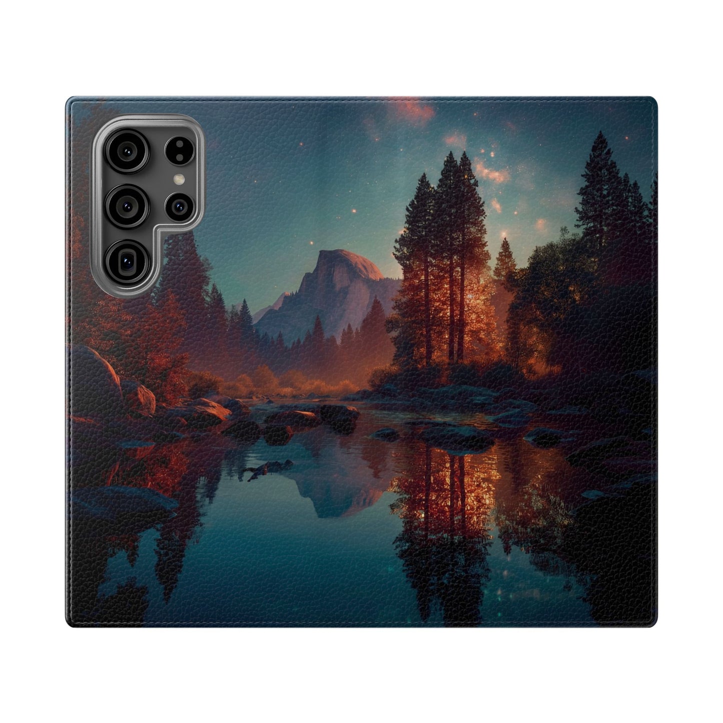Starlit Valley Flip Cases – Twilight River and Half Dome Reflections