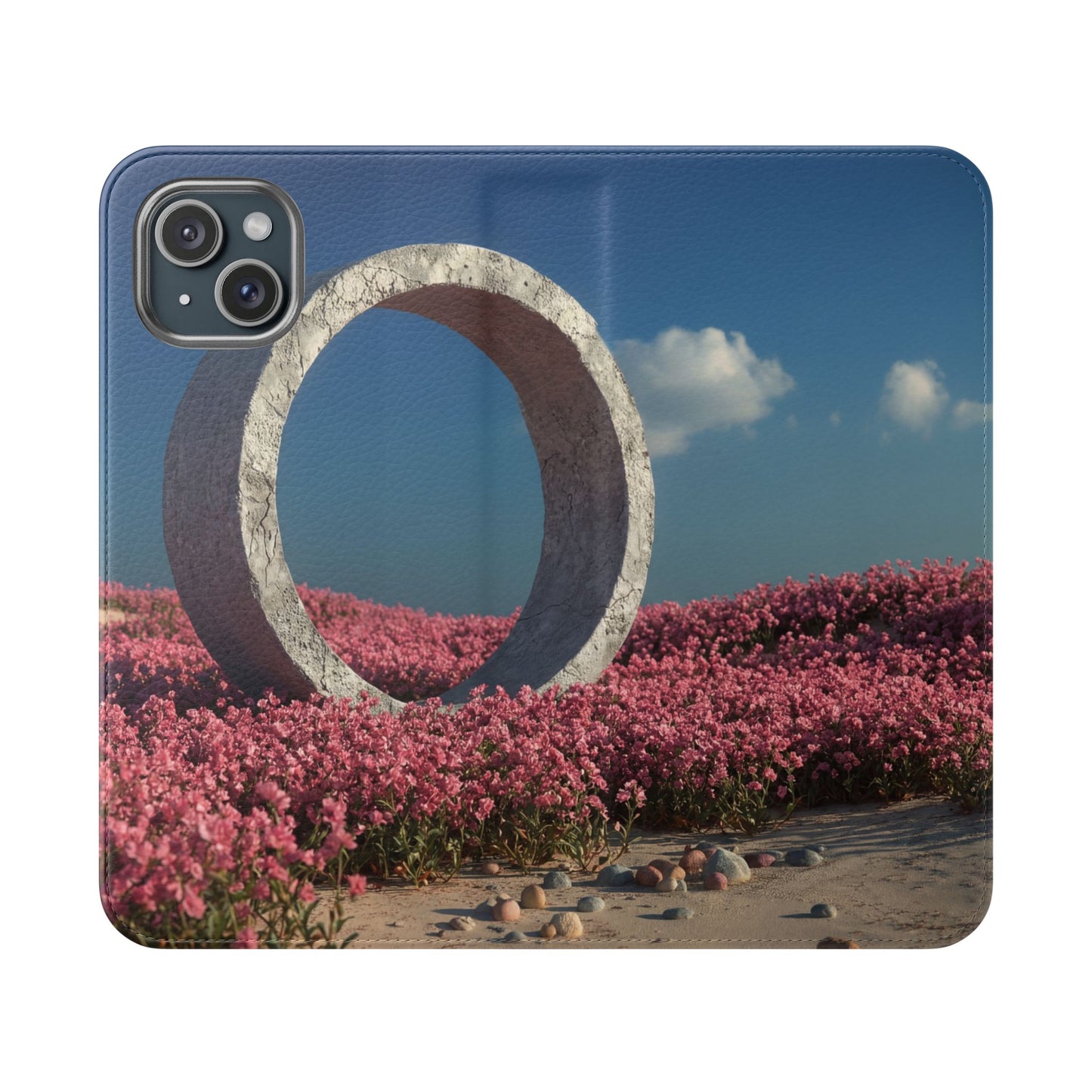 Stone Circle Flip Cases – Pink Flower Field Monument