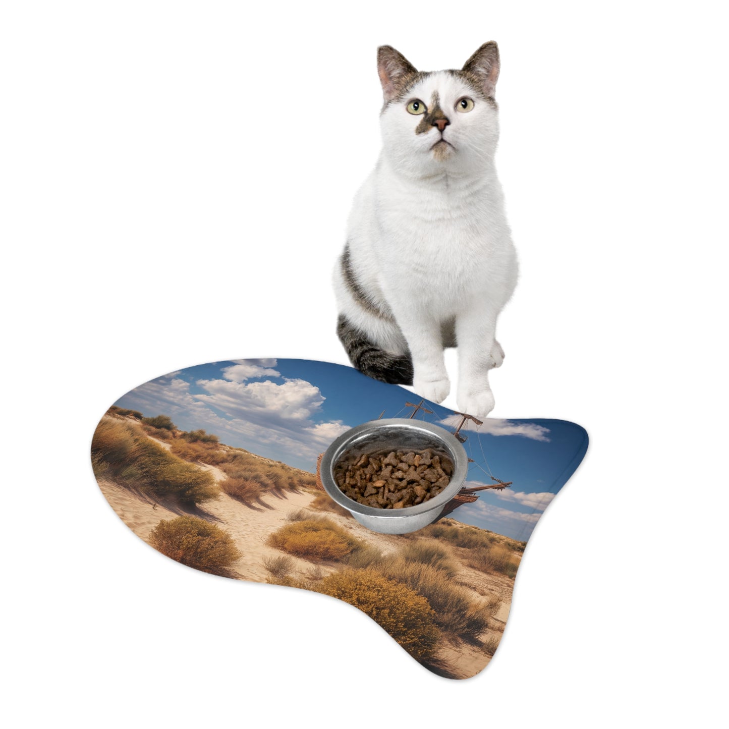 Desert Shipwreck Pet Feeding Mats – Timeless Maritime Legend Art