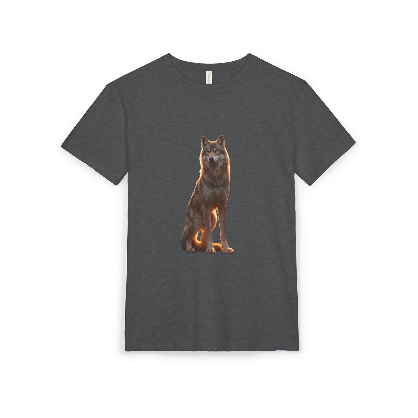 Golden Hour Wolf Unisex Sueded T-Shirt – Sentinel at Twilight’s Edge