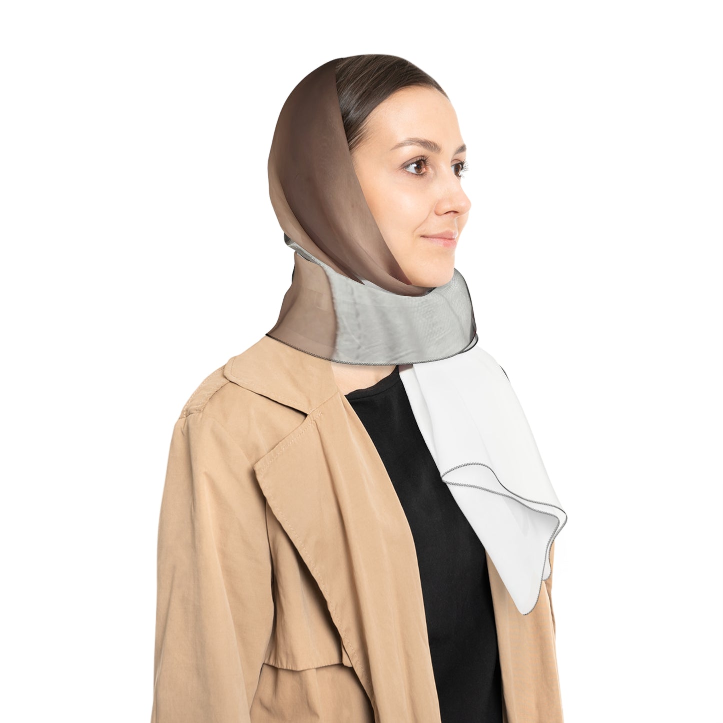 Vintage Pilot Portrait Poly Scarf – Crimson Goggles & Skyward Resolve