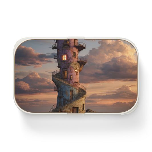 Abandoned Lighthouse Bento Lunch Box – Sunset Sentinel on the Shore