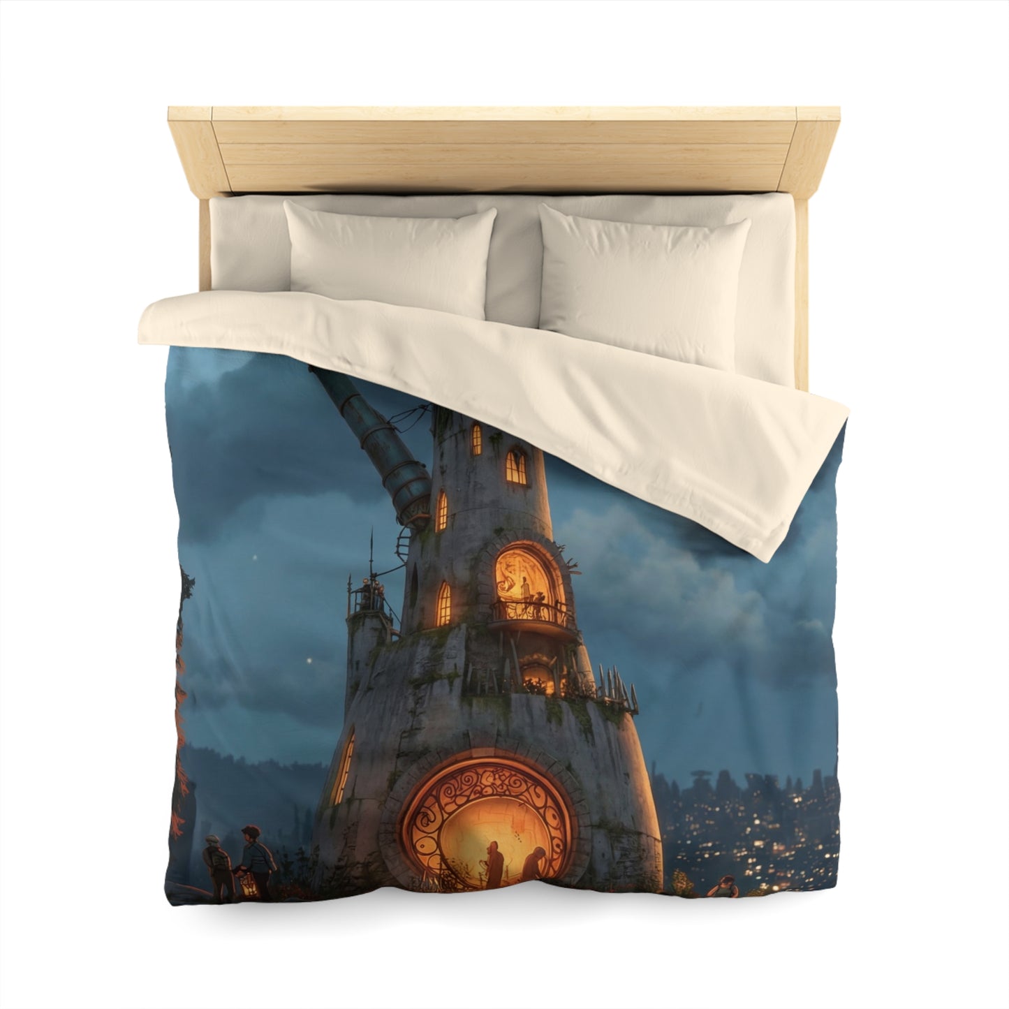 Starlit Observatory Duvet Cover – Whispers of the Cosmic Gate
