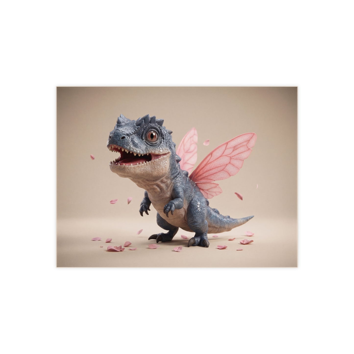 Fairy-Tailed Dinosaur Ceramic Photo Tile – Whimsical Garden Guardian