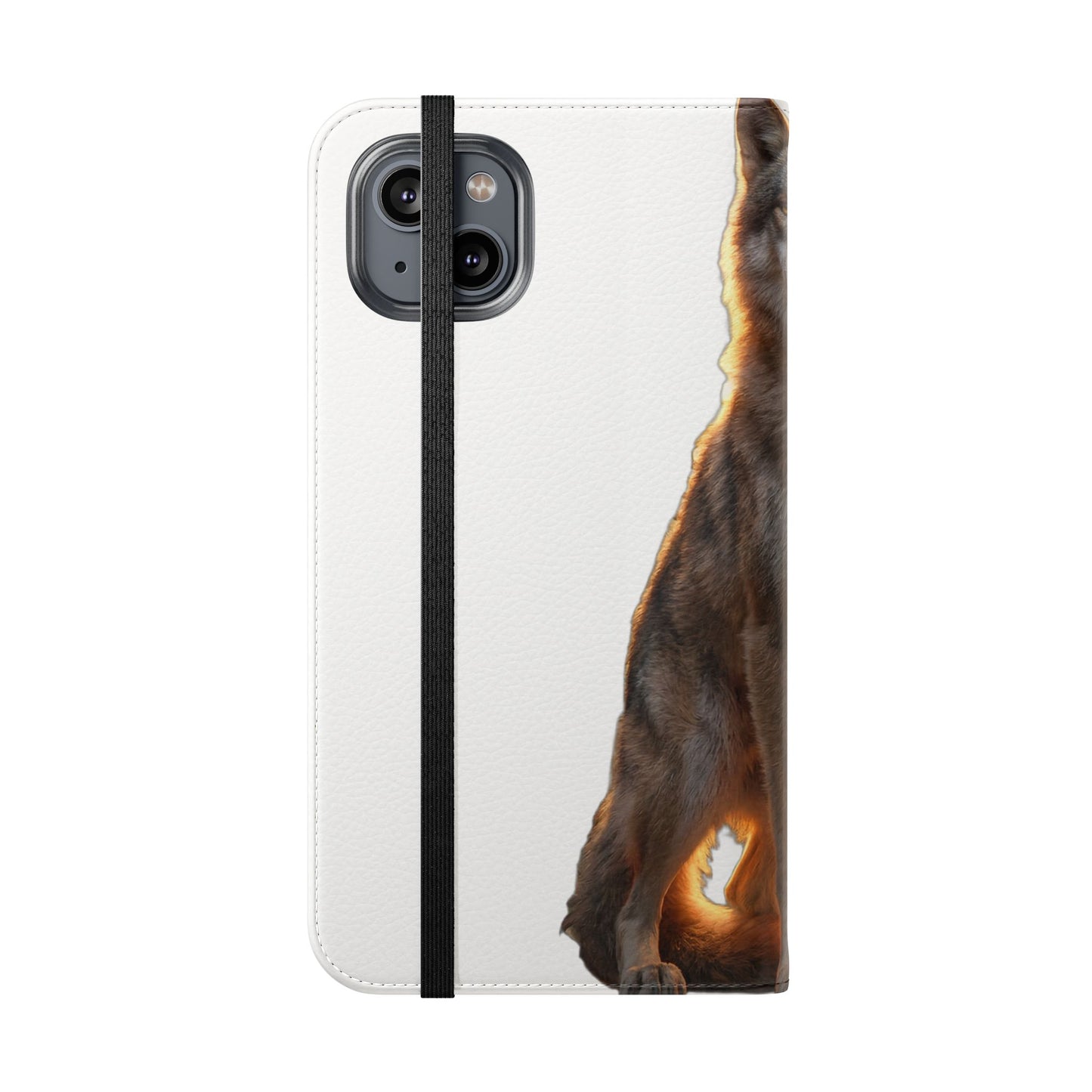 Sunlit Wolf Flip Cases – Golden Hour Sentinel Portrait
