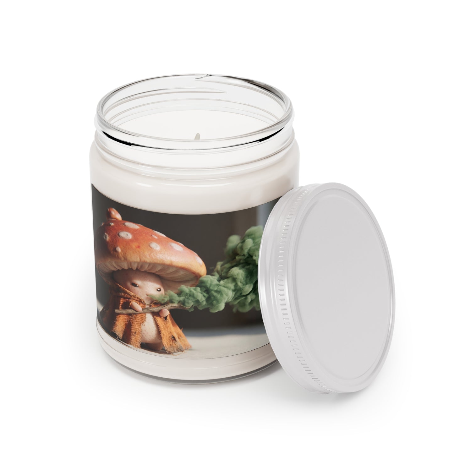 Mushroom Sage Candle – Whimsical Forest Guardian with Green Smoke