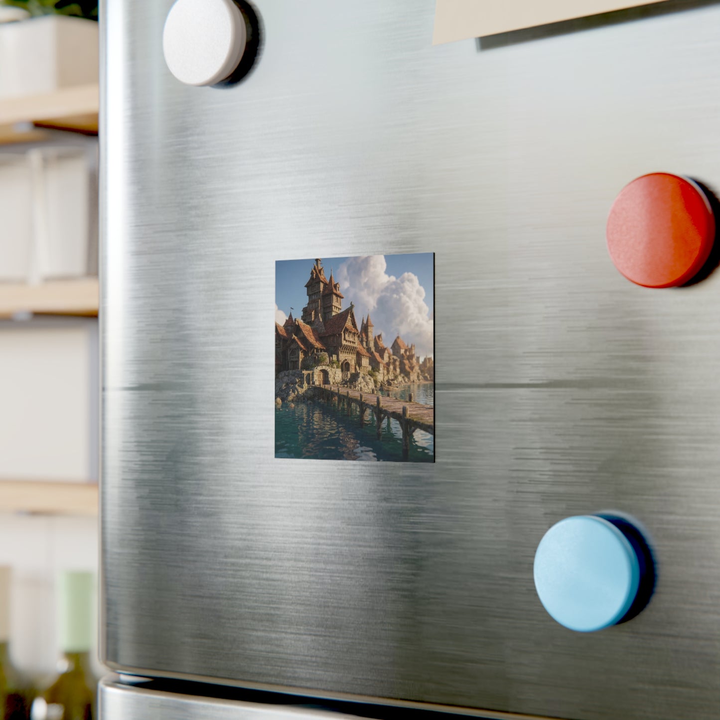 Harbor’s Edge Castle Magnet – Sunset Wharf Dreamscape
