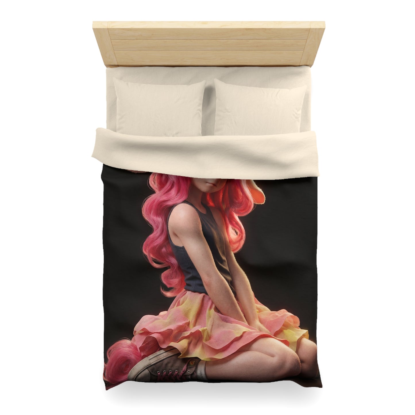 Pink Unicorn Girl Microfiber Duvet Cover – Soft Glow in Your Sleep Sanctuary