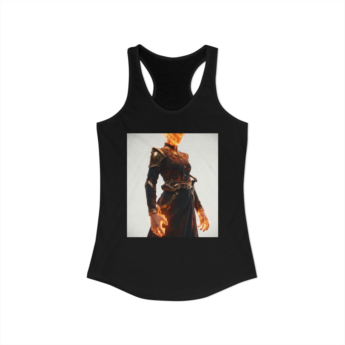 Fiery Headless Guardian Tank – Embered Sentinel Art Print