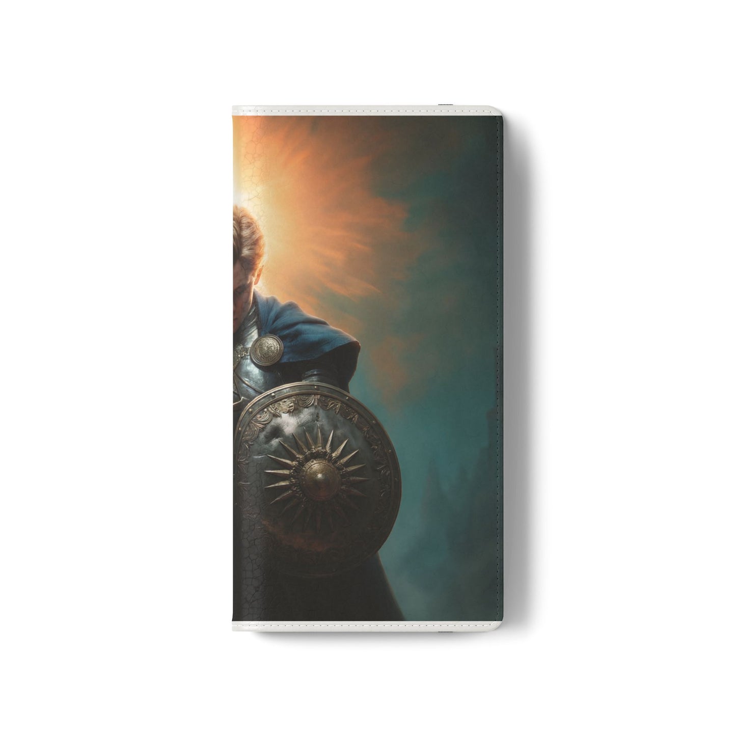 Dawn-Forged Knight Flip Cases – Radiant Armor Against Misty Skies