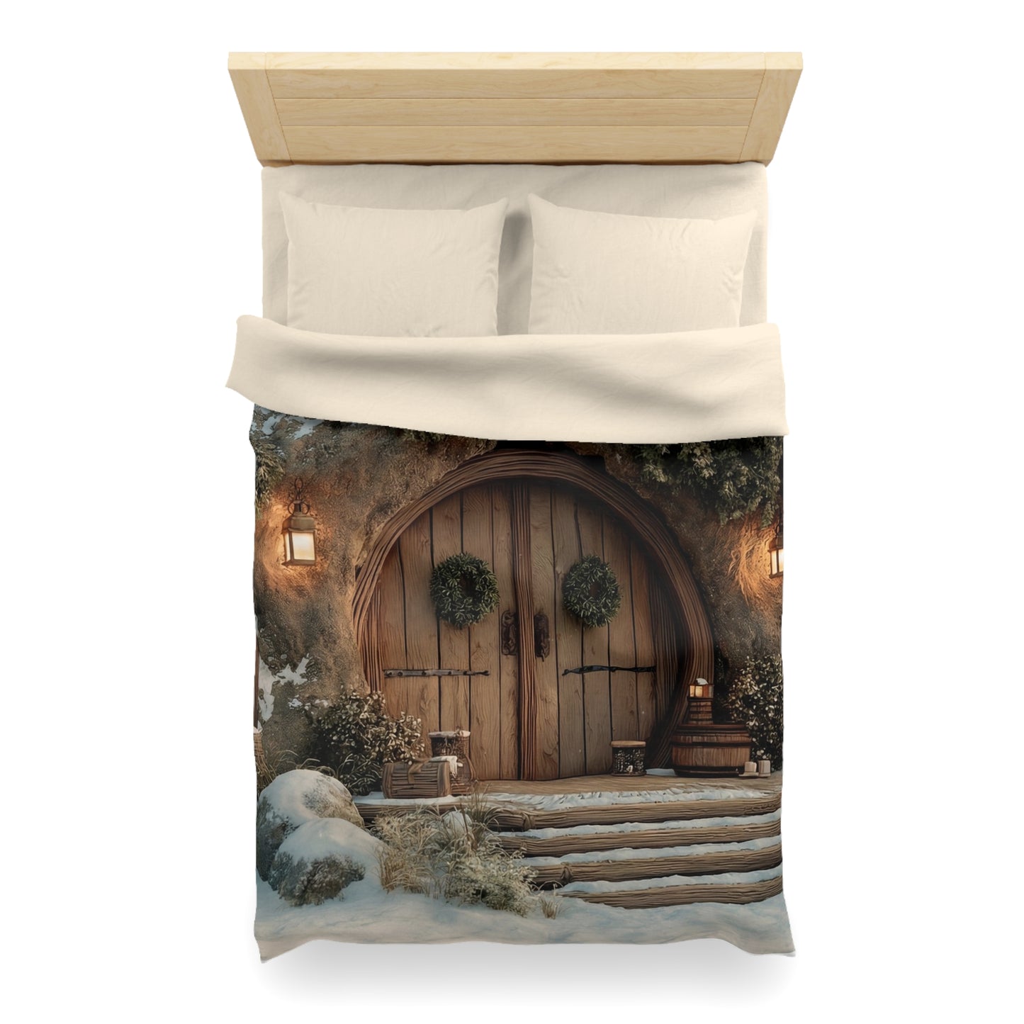 Winter’s Whisper Microfiber Duvet Cover – Cozy Treehouse Sanctuary