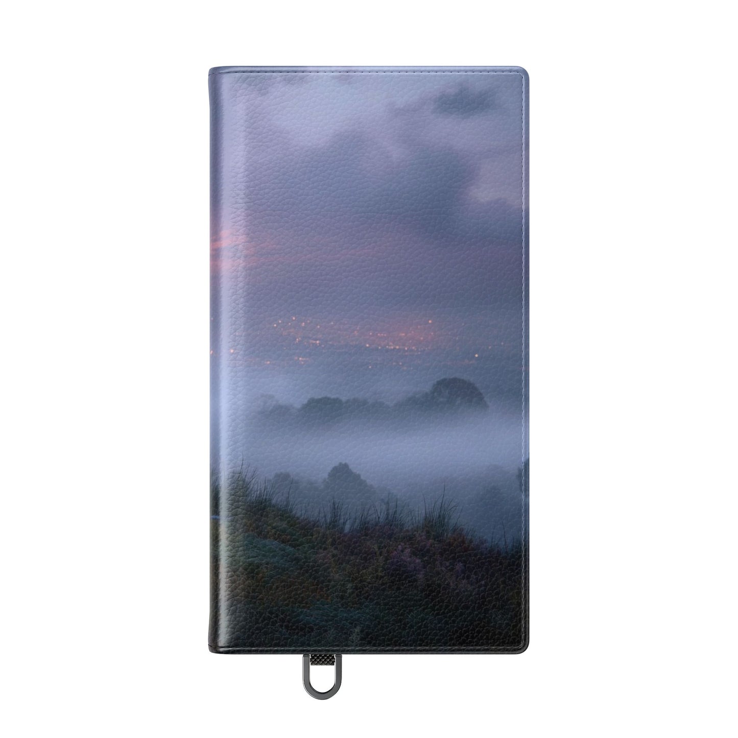 Misty Hilltop Flip Cases – Red-Haired Wanderer at Twilight
